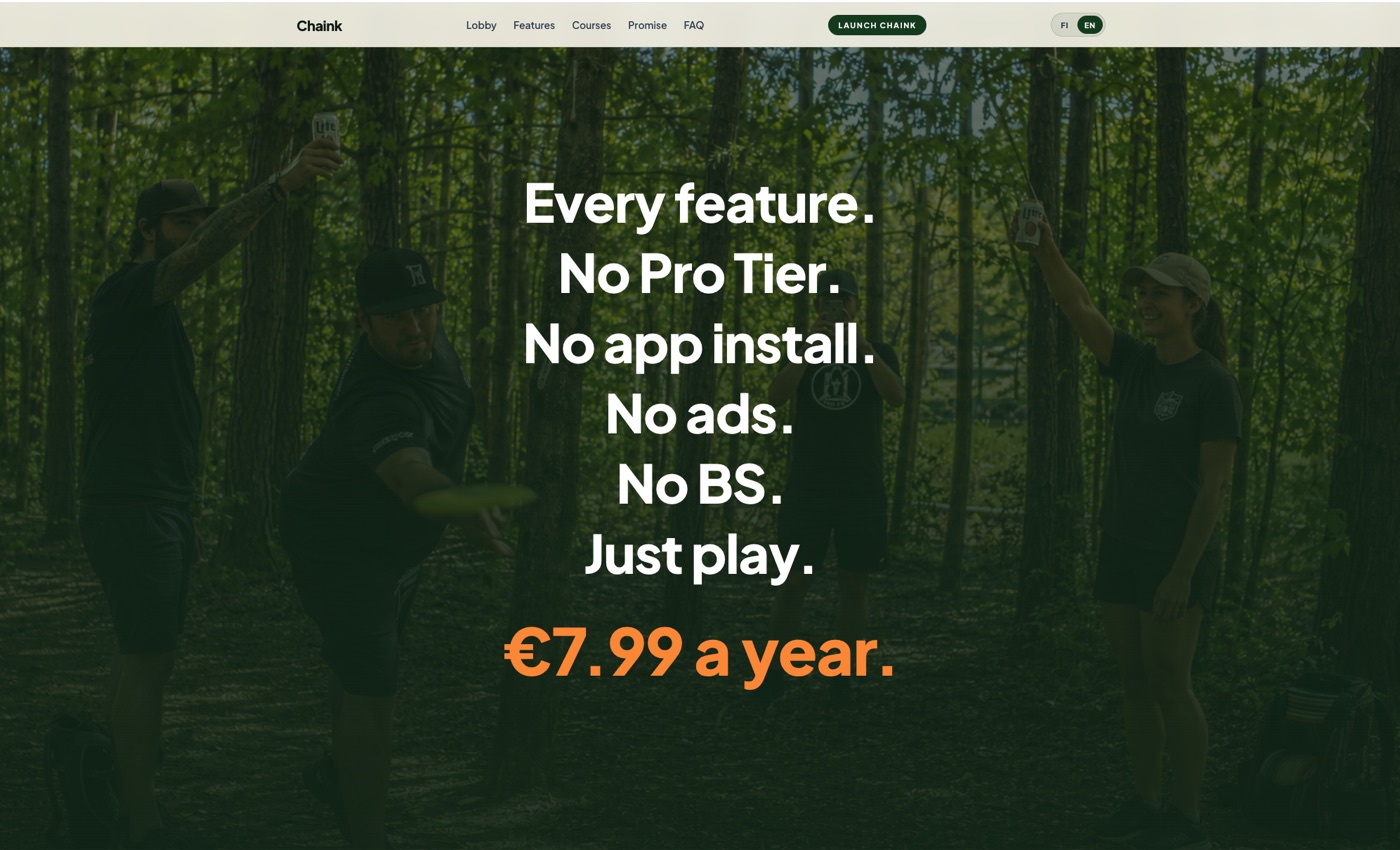 Chaink · marketing site