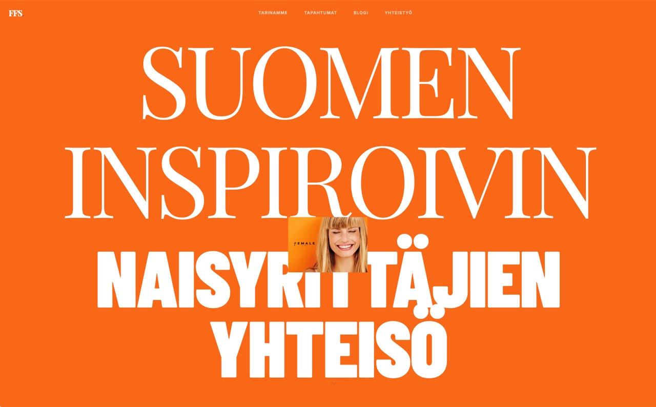 Female Founders Suomi website designed by Wihmo