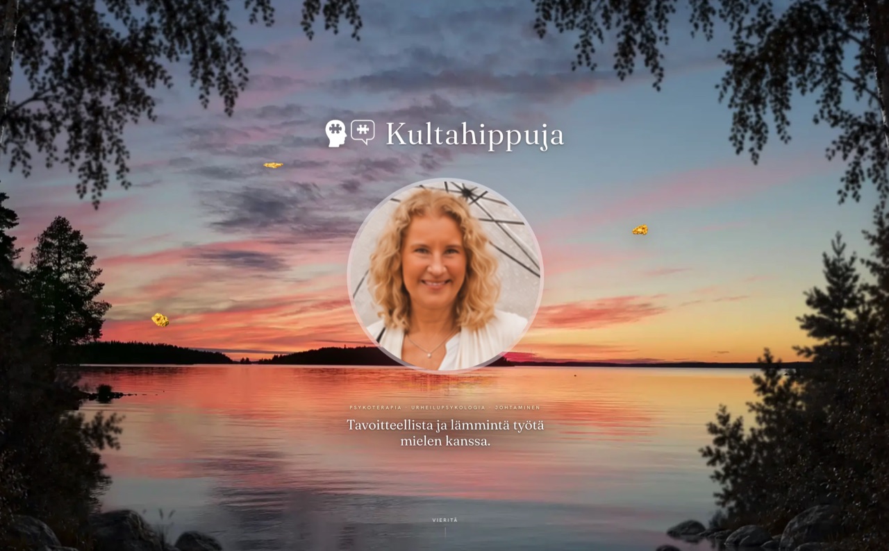 Kultahippuja psychotherapy practice site designed by Wihmo