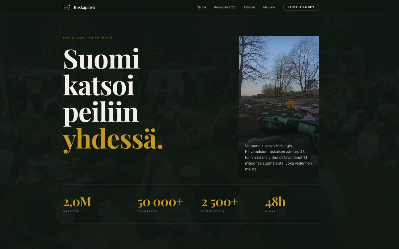 Roskapäivä · Vappu 2026 impact counter