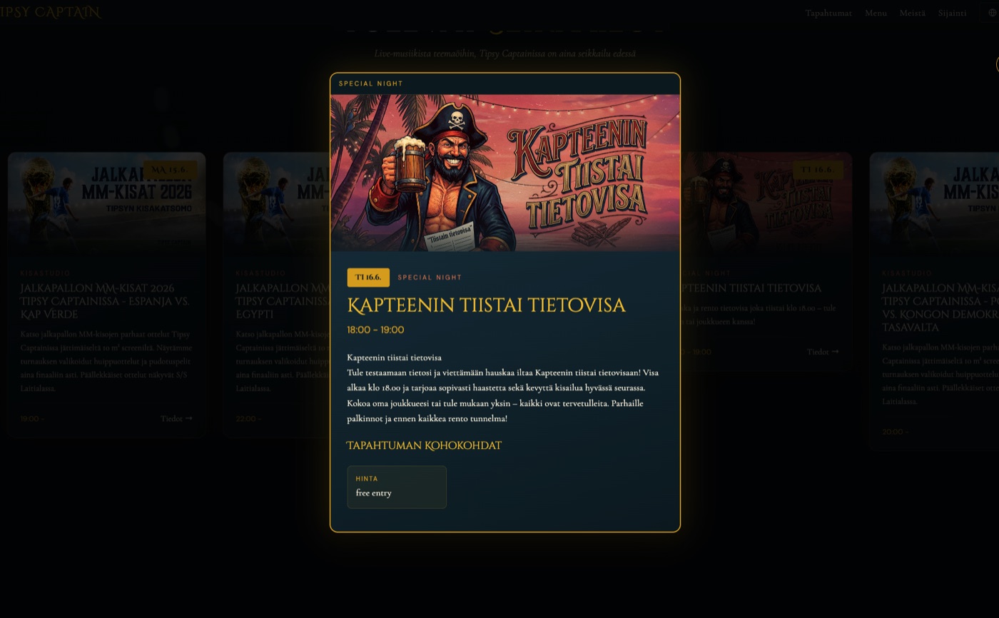 Tipsy Captain big screen