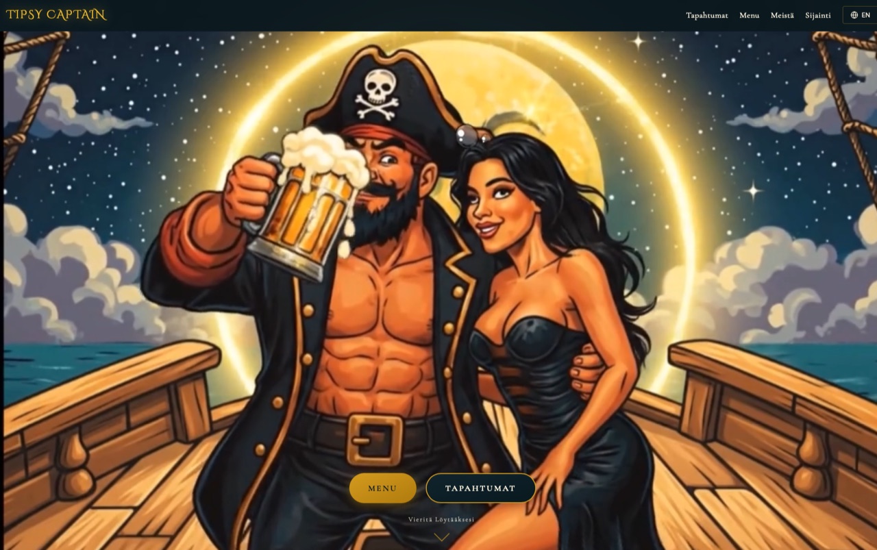 Tipsy Captain website designed by Wihmo
