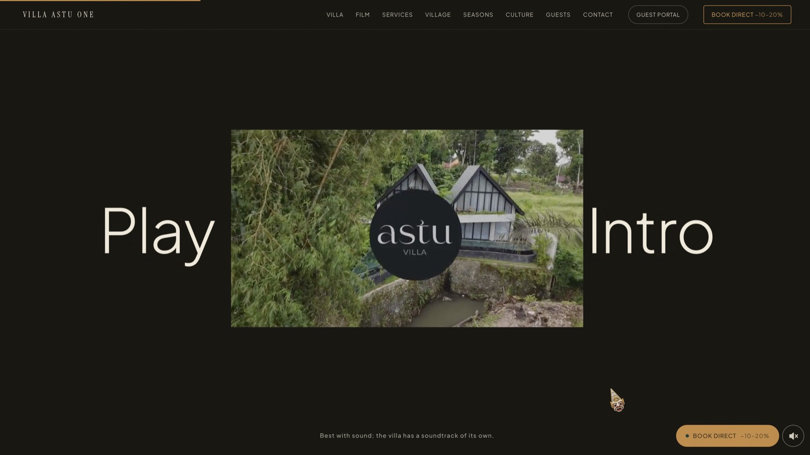 Villa Astu website design