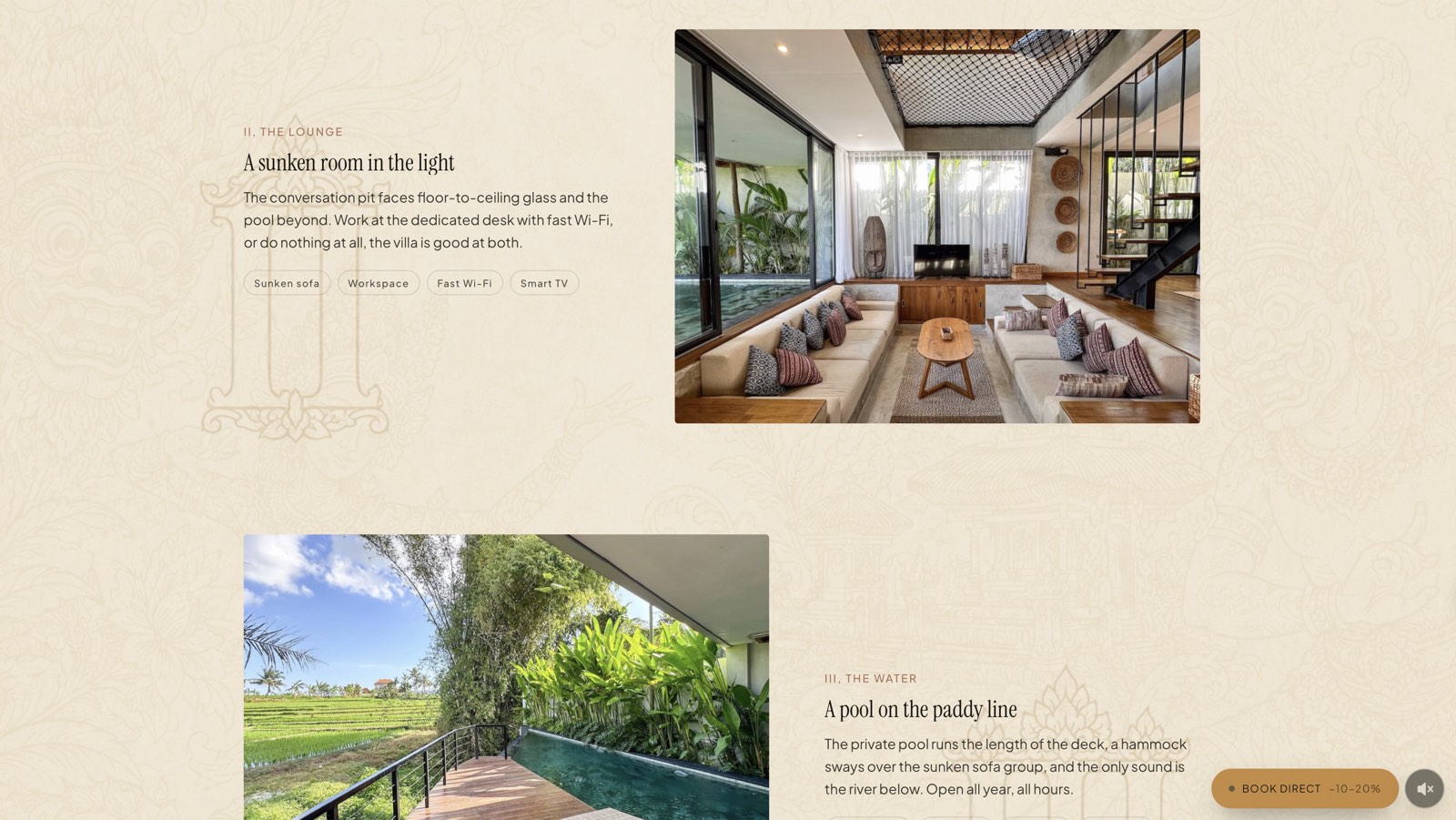 Villa Astu website intro